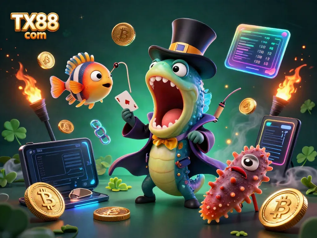 Experience thrilling magic in gambling with TX88 com’s vibrant casino scene featuring creative sea creatures.