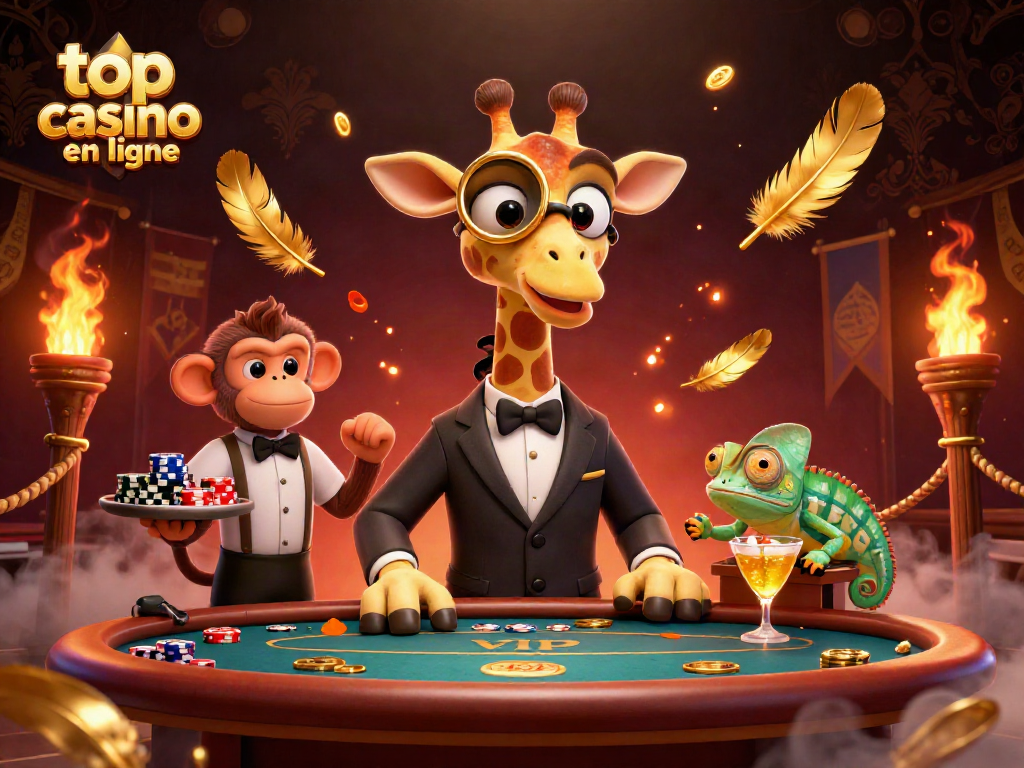 Découvrez le meilleur du top casino en ligne avec une girafe joueur et un valet de singe.