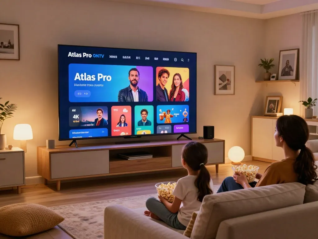 L'expérience de divertissement à domicile avec Atlas Pro ONTV sur écran TV grande taille.